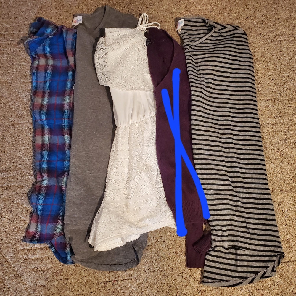 XS XXS Lot of 4 Vans Lularoe Tops and a Romper